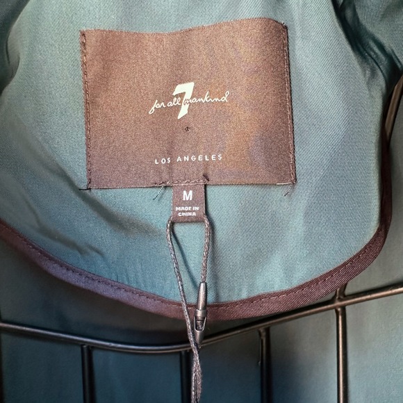 NWT Emerald Green Utility Hooded Long Overcoat Rain Coat Jacket Unisex Sz M - Picture 7 of 9